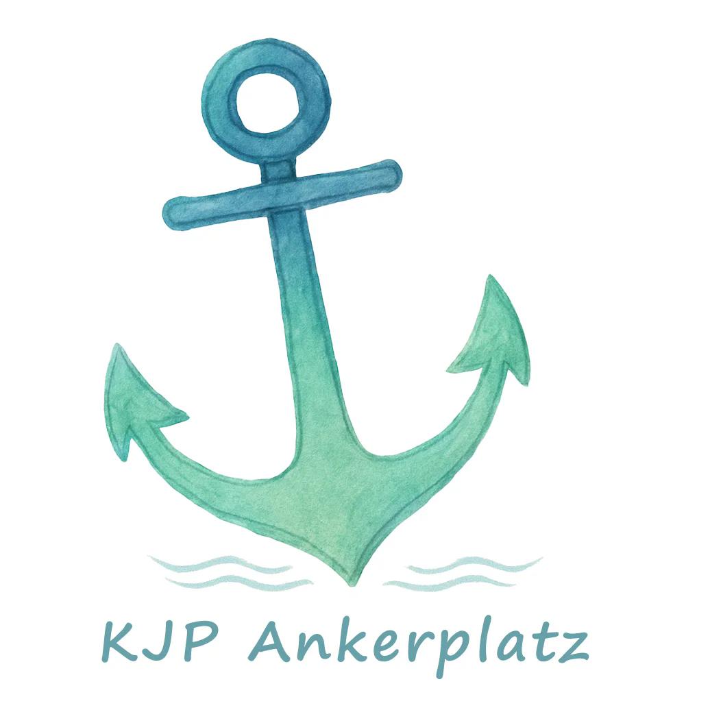 KJP Ankerplatz Logo - Ein türkisfarbener Anker